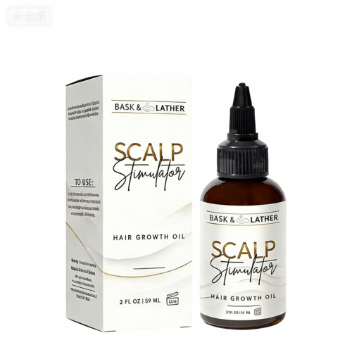 Bask & Lather Scalp Stimulator Hair Growth Oil, Cold Pressed Mint and