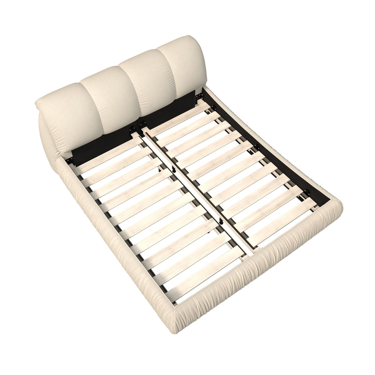 King Size Luxury Upholstered Platform Bed with Oversized Padded