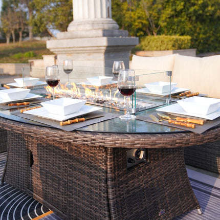 Direct Wicker Outdoor Rattan 50,000BTU Propane Gas Fire Pit Table