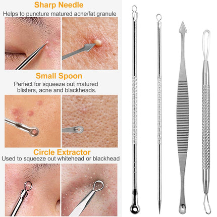 7 Pcs Blackhead Remover Kit Stainless Steel Pimple Comedone Acne