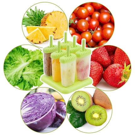 6Pcs Popsicle Molds Reusable Ice Cream DIY Ice Pop Maker Ice Bar Maker