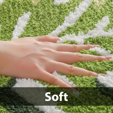 Leaf Bath Mat - Soft, Green MonsteraNon-Slip Leaves Rug, Tropical