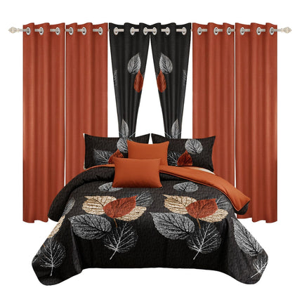 9 Piece Soft All-Season Washed Microfiber Cover Set ,