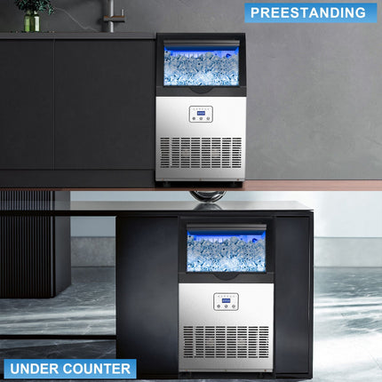 Commercial Ice Maker Machine, 90/110LBS/24H Under Counter Ice Maker,