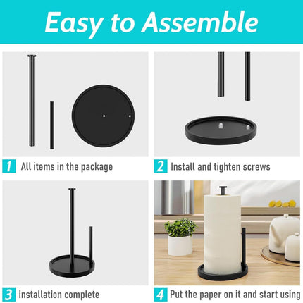 Paper Towel Holder Countertop, Standing Paper Roll Holder with Anti