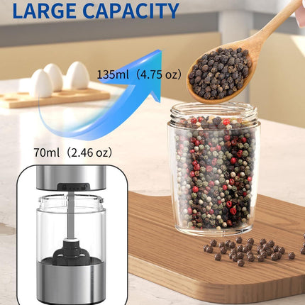 Gravity Electric Salt and Pepper Grinder Set Automatic Salt and Pepper