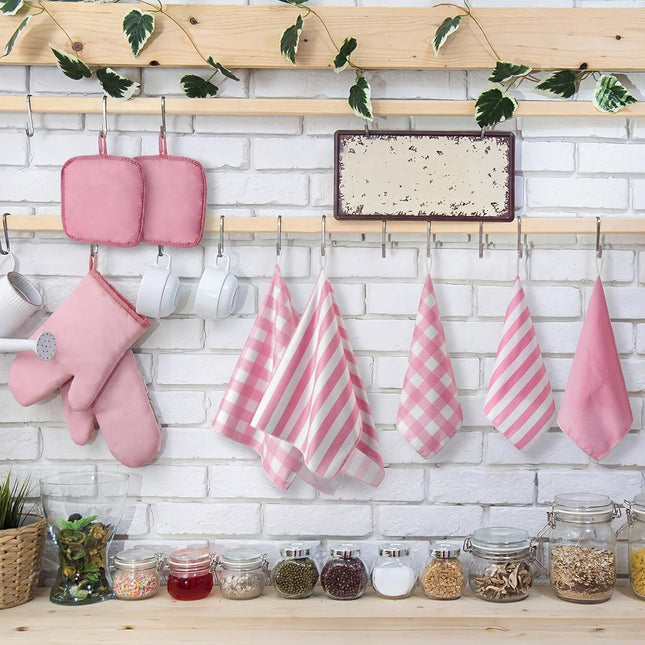 18 Pcs Pink Kitchen Decor Accessories Set Oven Mitts Pot Holders
