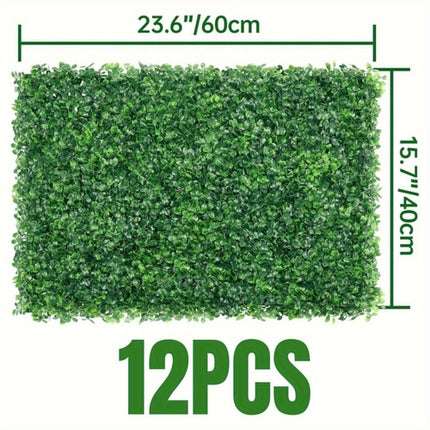 12PCS 24x16 Inch Artificial Hedge Panels - Realistic Greenery Privacy