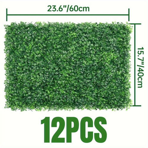 12PCS 24x16 Inch Artificial Hedge Panels - Realistic Greenery Privacy