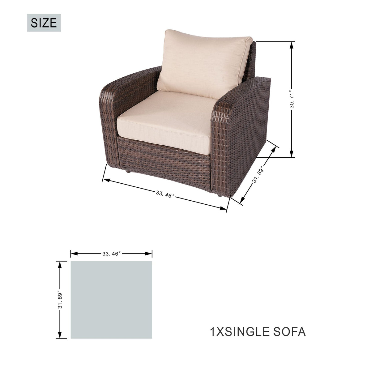 Direct Wicker 5-Piece Outdoor Rattan Furniture Patio Conversation Set