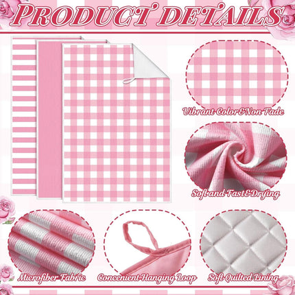 18 Pcs Pink Kitchen Decor Accessories Set Oven Mitts Pot Holders