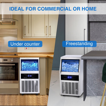 Commercial Ice Maker Machine, 90/110LBS/24H Under Counter Ice Maker,