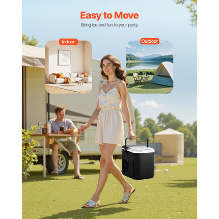 Countertop Ice Maker, 9 Cubes Ready in 6 Mins, 26lbs in 24Hrs,