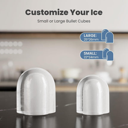 Countertop Ice Maker with Handle, 26lbs/24H Portable Ice Machine, 9