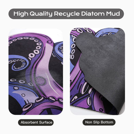 Octopus Bathroom Rug Non-Slip Mat -, Microfiber Absorbent Octopus Rug
