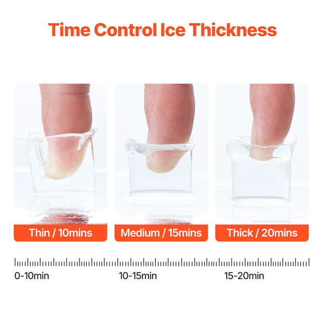 Countertop Ice Maker, 24 Cubes Ready in 15 Mins, 45lbs in 24Hrs,
