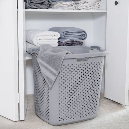 2.5 Bushel Extra Large Plastic Laundry Hamper, Soft Silver, Adult /