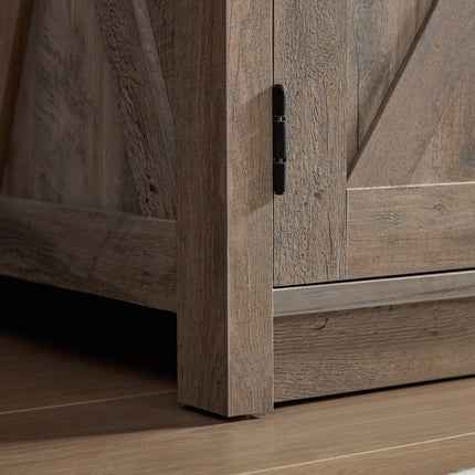 Farmhouse Barn door TV Media Stand Modern Entertainment Console for TV