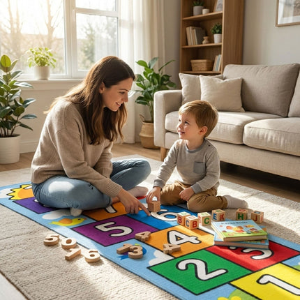 4x6 Cute hopscotch Nursery Rugs for Girls Boys Neutral Non Slip