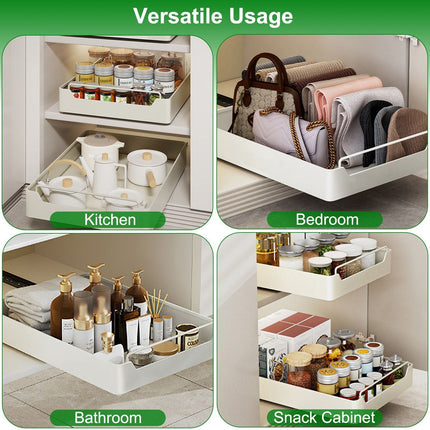 2Pcs Pull Out Cabinet Organizers Sliding Shelf Spice Rack Carbon Steel