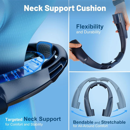 Portable Neck Fan with 6 Powerful Speeds, 8000mAh Battery Operated