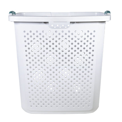 Durable Plastic Laundry Hamper – White, 2.5 Bushel Capacity