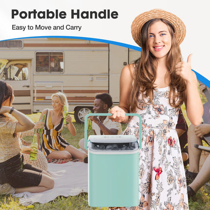 Countertop Ice Maker with Handle, 26lbs/24H Portable Ice Machine, 9