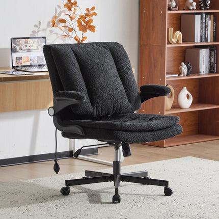 Ergonomic Office Chair with 2-in-1 Flip-Up Back, 25" Wide Seat, Airbag