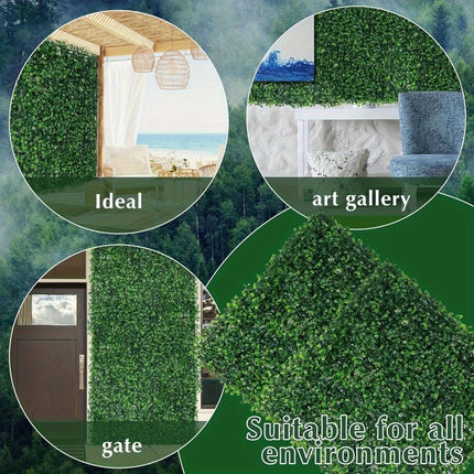 12PCS 24x16 Inch Artificial Hedge Panels - Realistic Greenery Privacy