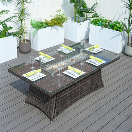 Direct Wicker Outdoor Rattan 50,000BTU Propane Gas Fire Pit Table