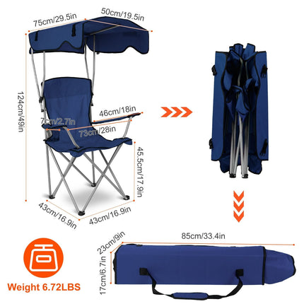 Foldable Beach Canopy Chair Sun Protection Camping Lawn Canopy Chair