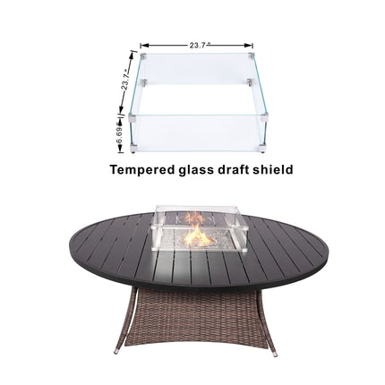 Direct Wicker Outdoor Rattan 50,000BTU Propane Gas Fire Pit Table
