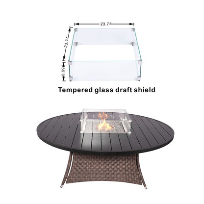 Direct Wicker Outdoor Rattan 50,000BTU Propane Gas Fire Pit Table