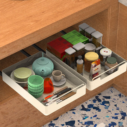 2Pcs Pull Out Cabinet Organizers Sliding Shelf Spice Rack Carbon Steel