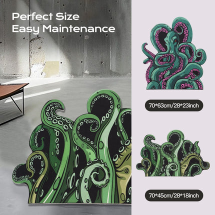 Octopus Bathroom Rug Non-Slip Mat -, Microfiber Absorbent Octopus Rug