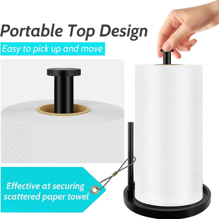 Paper Towel Holder Countertop, Standing Paper Roll Holder with Anti