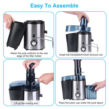 1000W Centrifugal Juicer Juice Extractor with 2 Speeds 3.6in Wide Feed
