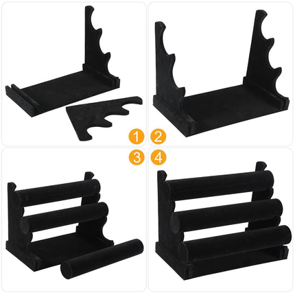 3-Tier Velvet Jewelry Stand Removable Bracelet Holder Watch Jewelry