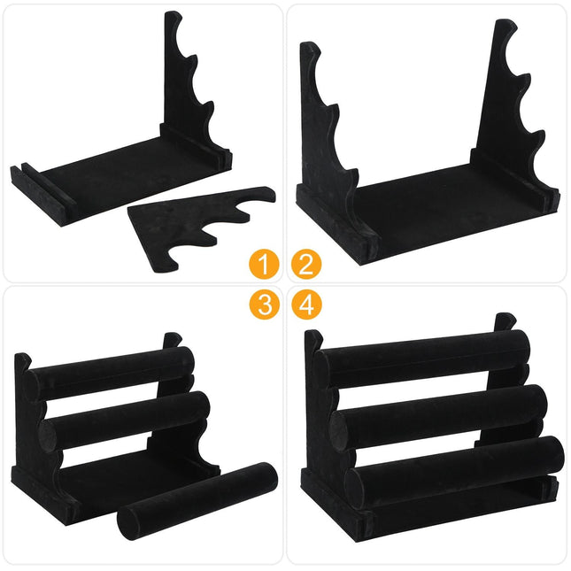 3-Tier Velvet Jewelry Stand Removable Bracelet Holder Watch Jewelry