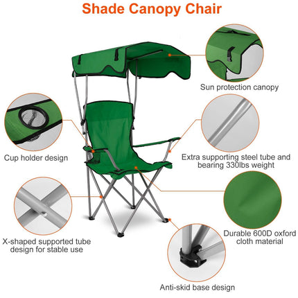 Foldable Beach Canopy Chair Sun Protection Camping Lawn Canopy Chair