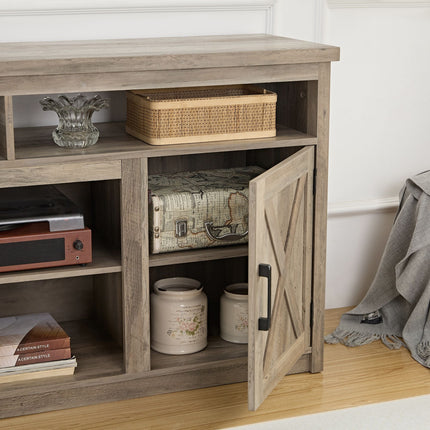 Farmhouse Barn door TV Media Stand Modern Entertainment Console for TV