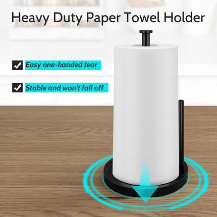 Paper Towel Holder Countertop, Standing Paper Roll Holder with Anti