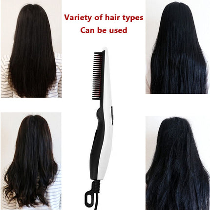 Fast Heated Electric Straight Hair Comb Beard Straightner Brush Styler