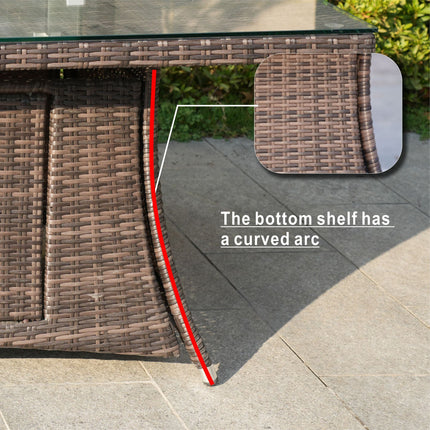 Direct Wicker Outdoor Rattan 50,000BTU Propane Gas Fire Pit Table