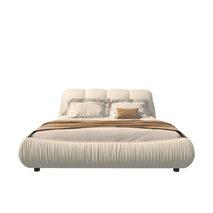 King Size Luxury Upholstered Platform Bed with Oversized Padded