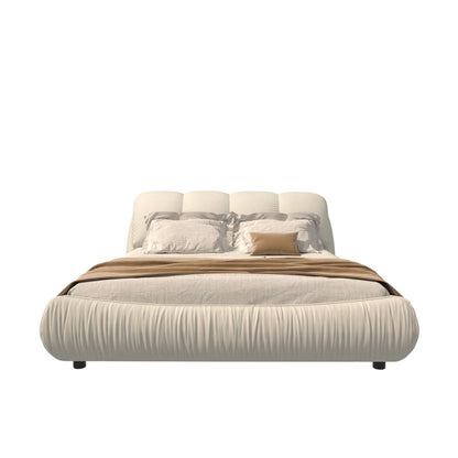 King Size Luxury Upholstered Platform Bed with Oversized Padded