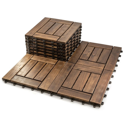 Acacia Wood Assembled Flooring , 10pack, 12 in. x 12 in.