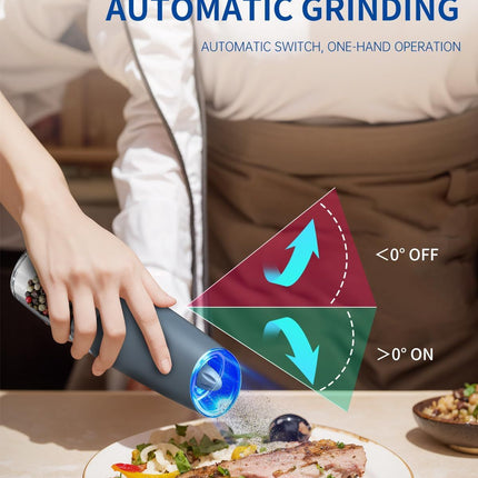 Gravity Electric Salt and Pepper Grinder Set Automatic Salt and Pepper