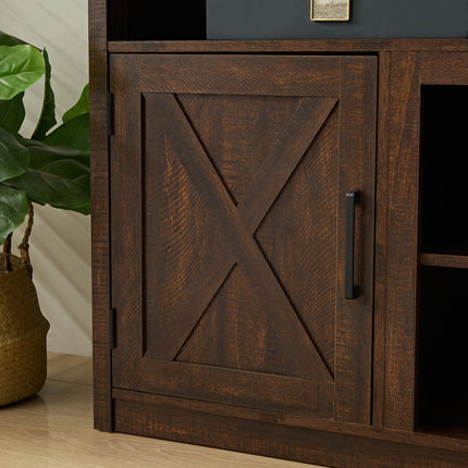 Farmhouse Barn door TV Media Stand Modern Entertainment Console for TV