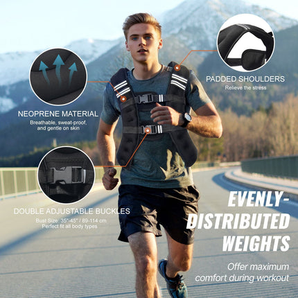 Weighted Vest, 12 lbs Weight Vest with Reflective Stripe, Adjustable